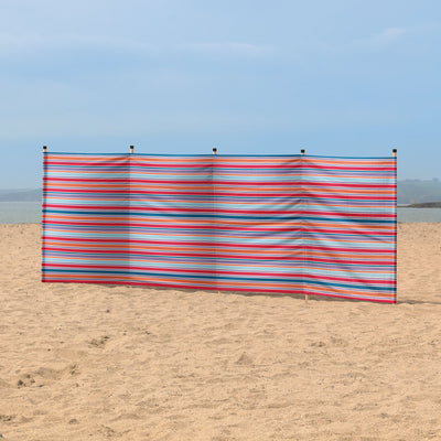 Atlantic stripe cotton canvas windbreak in blue, red & orange