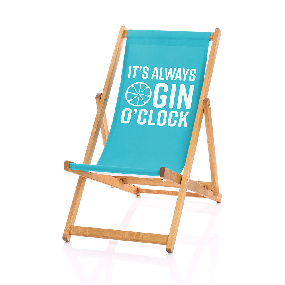 Hardwood Deckchairs Gin O'Clock Deckchair Shop