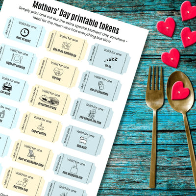 Mothers' Day printable tokens - free download