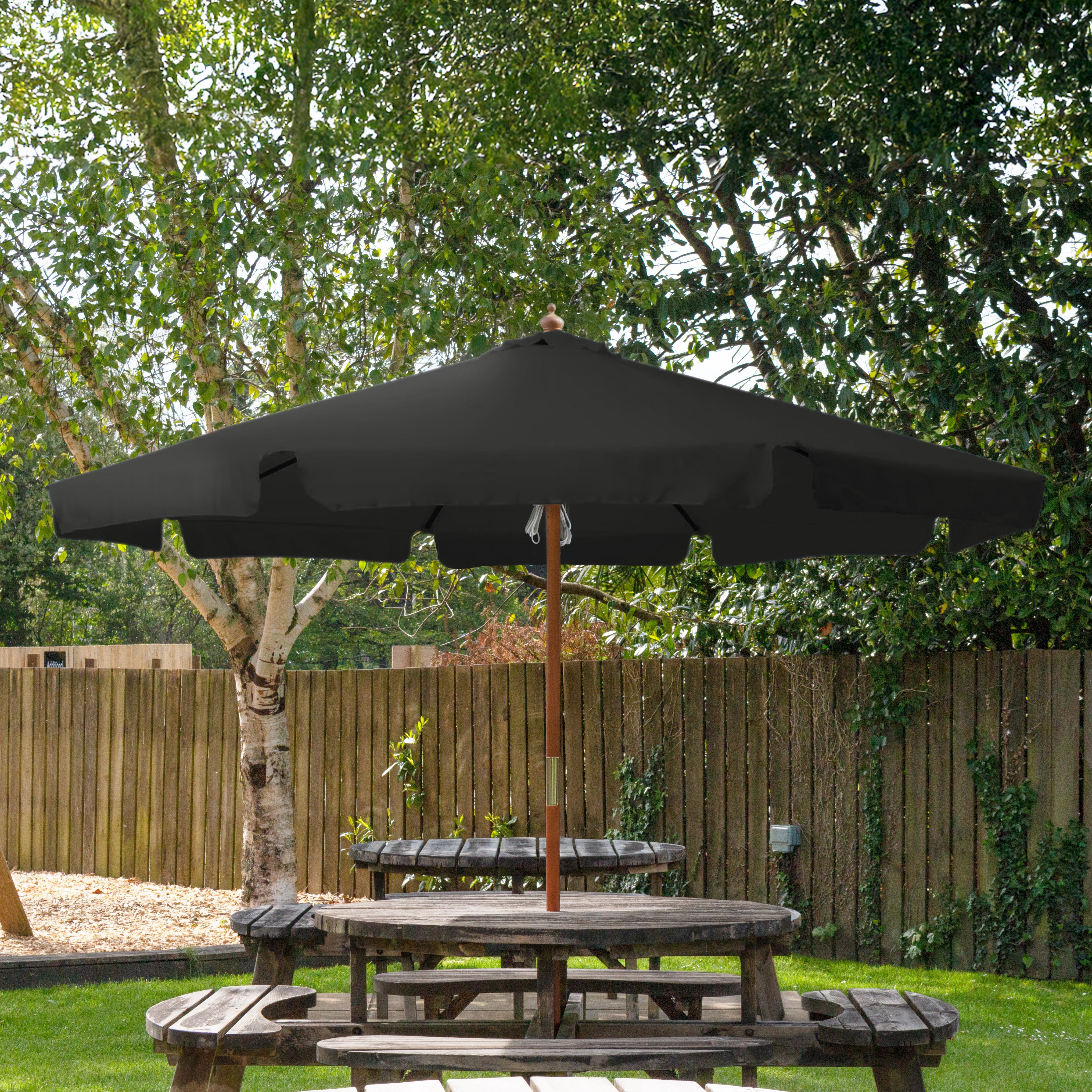 3M Hardwood Octagonal Parasol with Valance