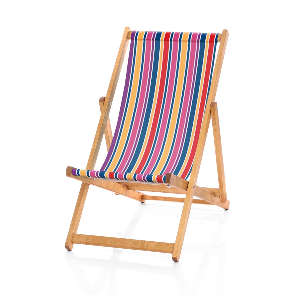 Hardwood Deckchair - Striped Caribbean