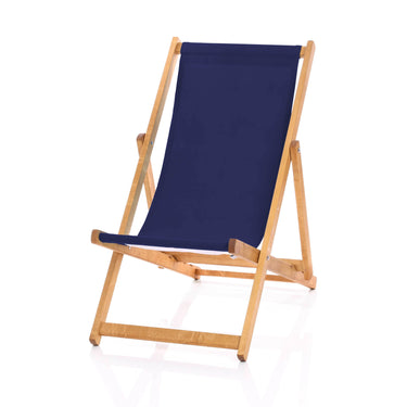 Hardwood Deckchair - Plain Navy