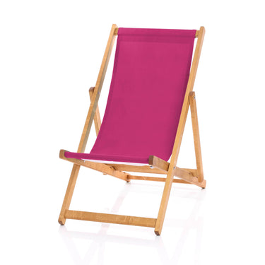 Hardwood Deckchair - Plain Pink