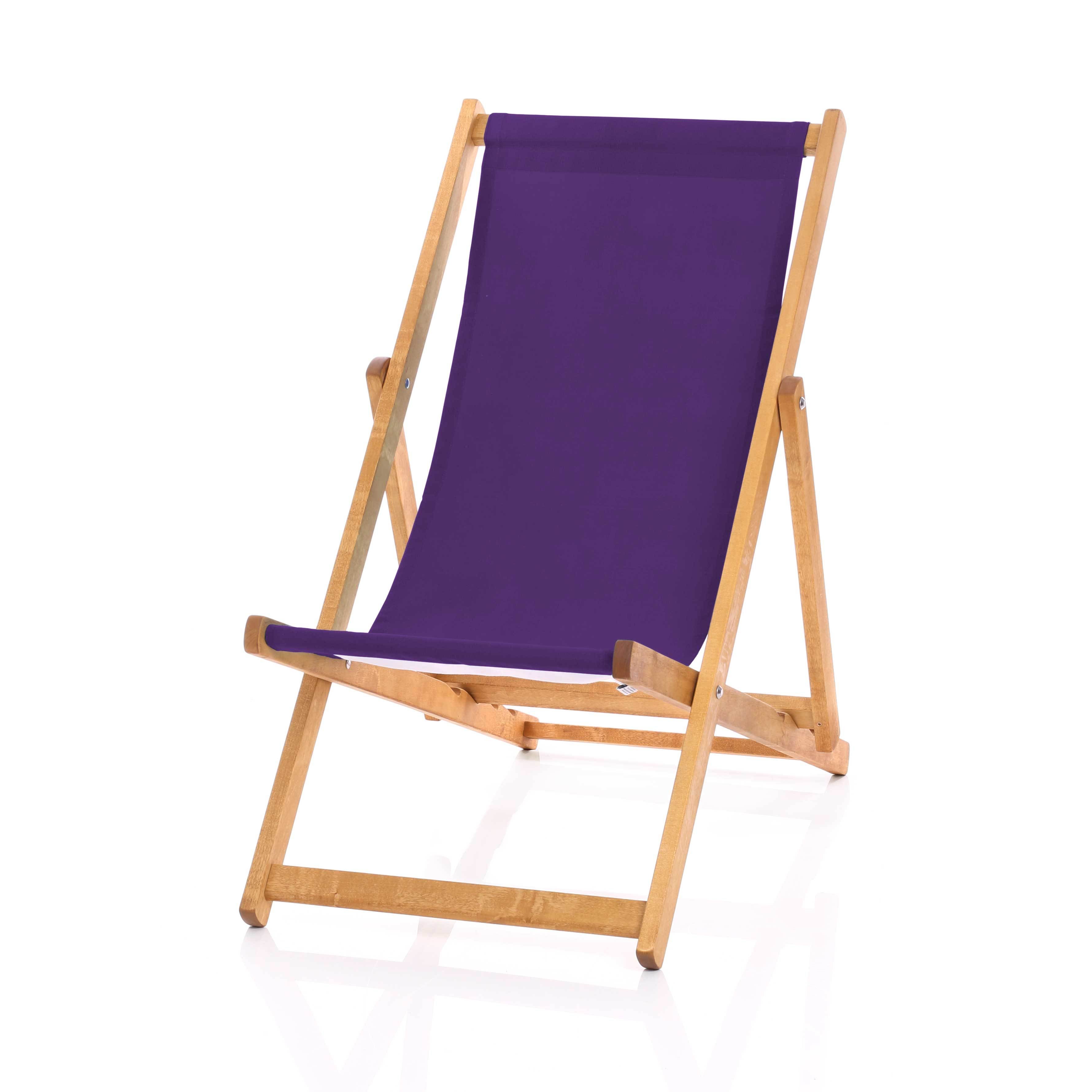 Hardwood Deckchair - Plain Purple