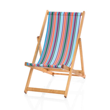 Hardwood Deckchair - Striped Indian