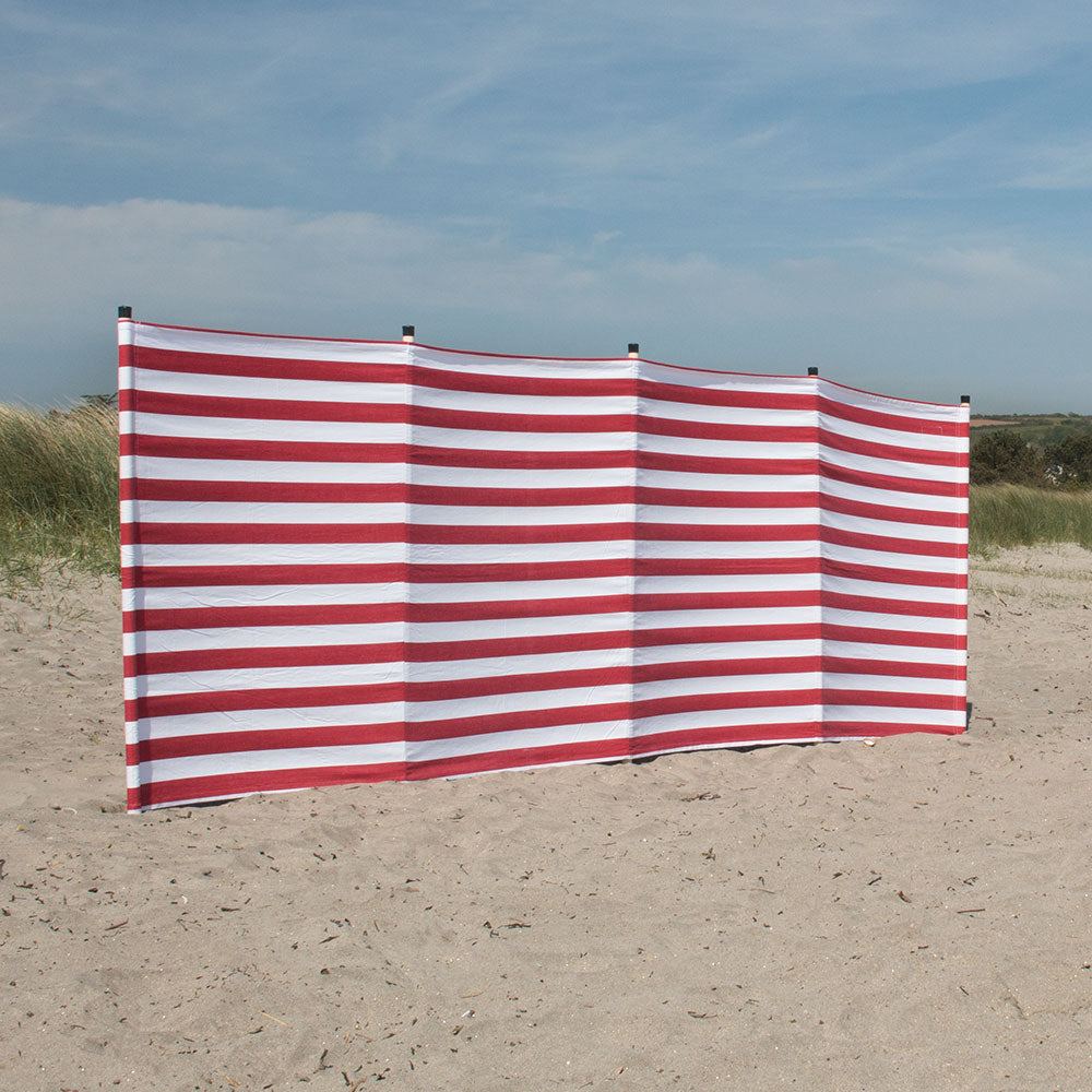Cotton Canvas Windbreak - Red and White Striped