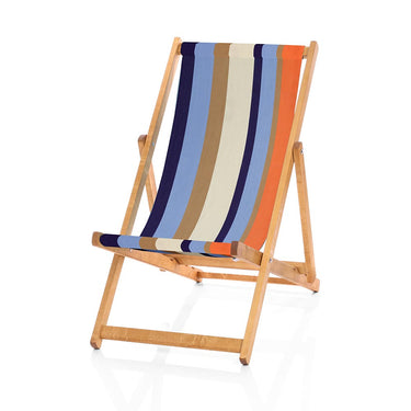 Hardwood Deckchair - Striped Adriatic