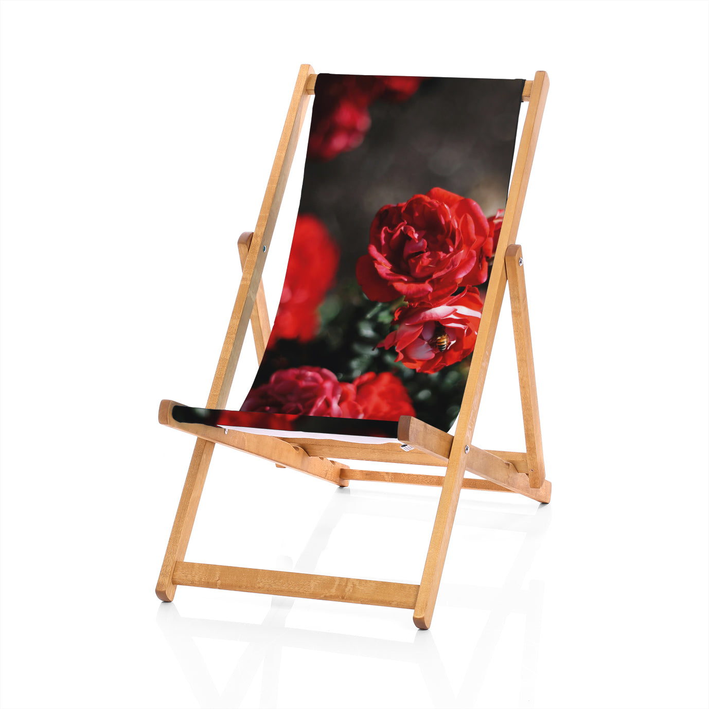 Hardwood Deckchair - Roses