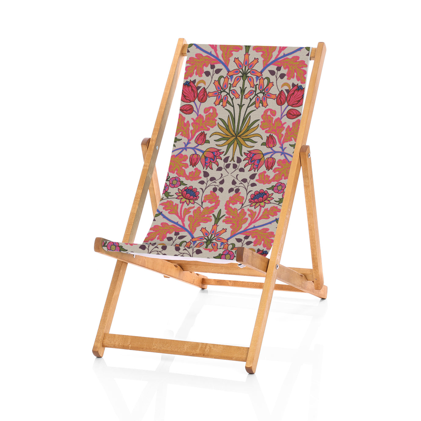 Hardwood Deckchair - Pink Hyacinth