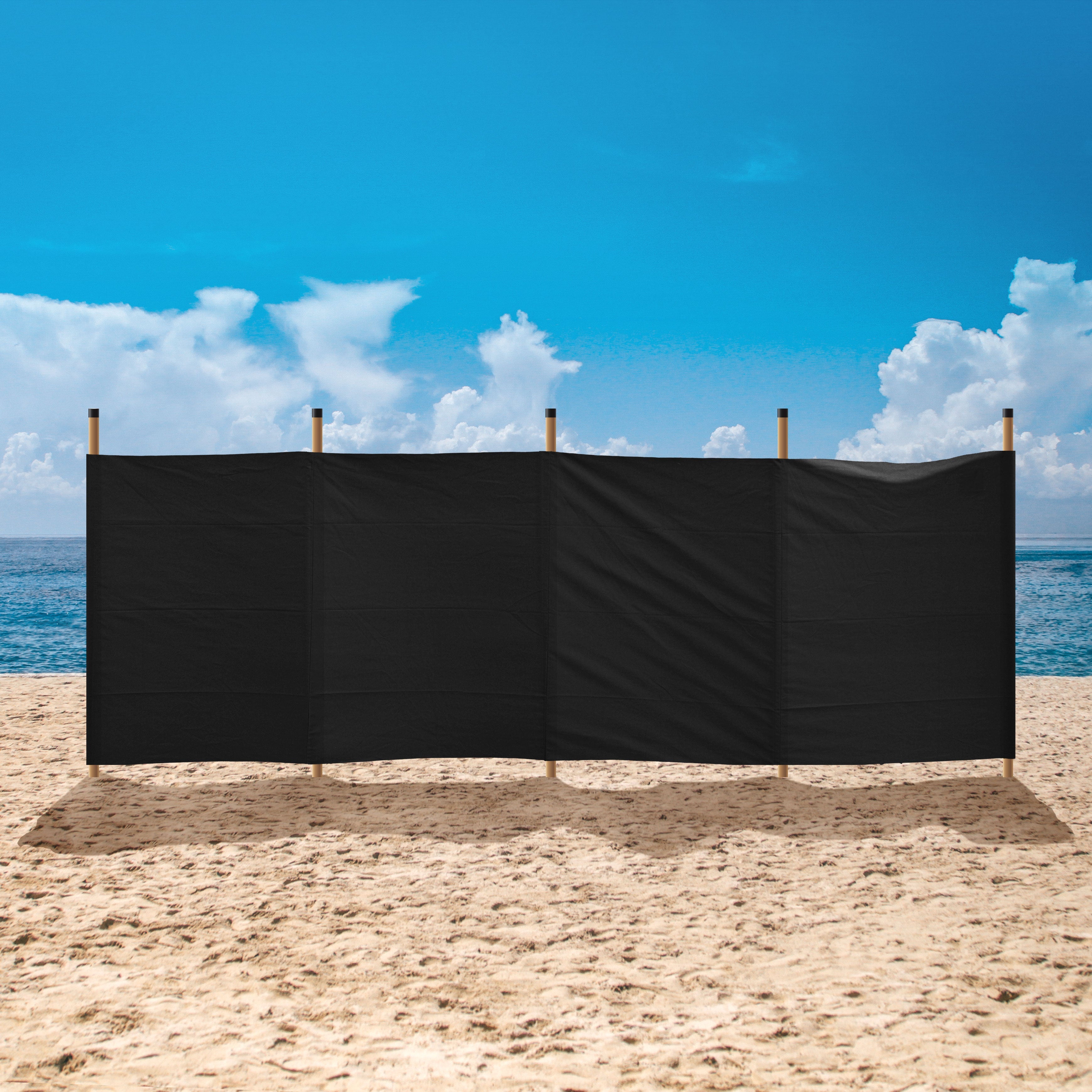 Cotton Canvas Windbreak - Plain Black