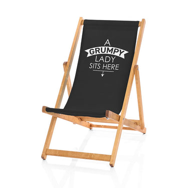 Grumpy Lady Sits Here Deckchair