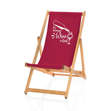 Always Wine O'clock Deckchair claret