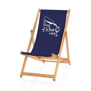 Always Wine O'clock Deckchair navy blue