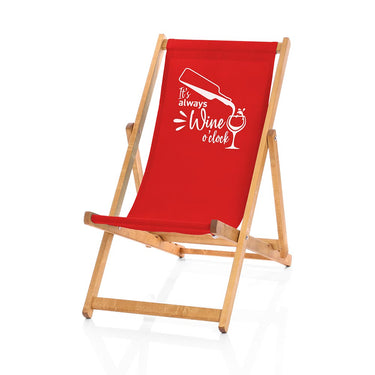 Always Wine O'clock Deckchair red