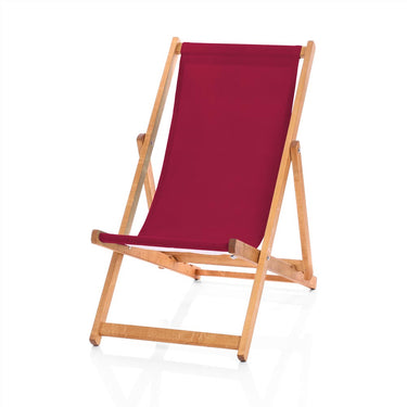 Hardwood Deckchair - Plain Claret