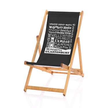 Black deckchair Somerset placenames