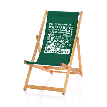 Green deckchair Somerset placenames