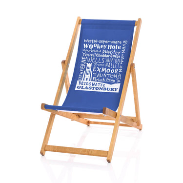 Blue deckchair Somerset placenames