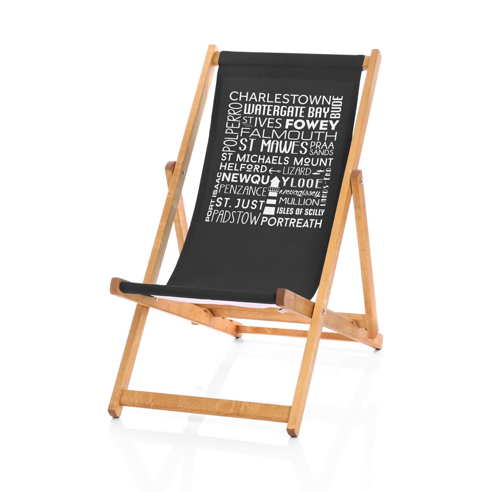 Cornwall deckchair in black