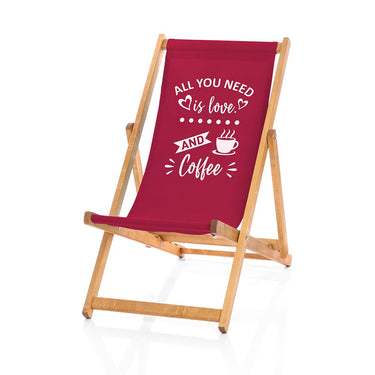 Coffee funny deckchair in claret red