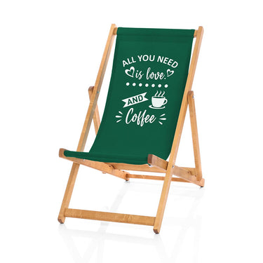 Coffee funny deckchair in green
