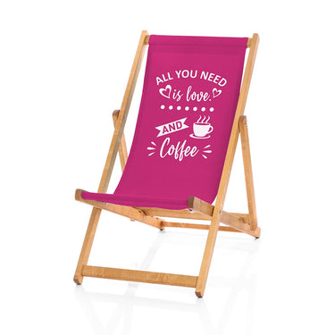 Coffee funny deckchair in pink