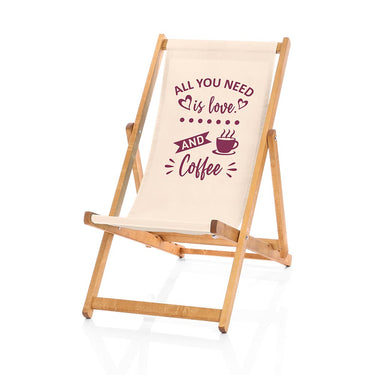 Coffee funny deckchair in natural