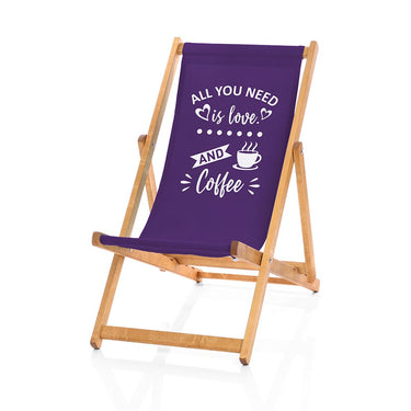 Coffee funny deckchair in purple