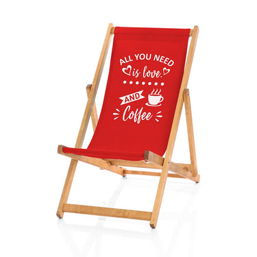 Coffee funny deckchair in red