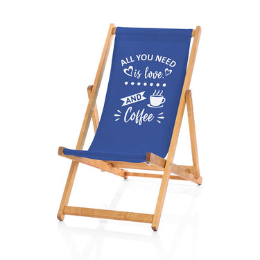 Coffee funny deckchair in royal blue