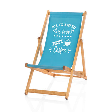 Coffee funny deckchair in turquoise