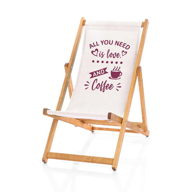 Coffee funny deckchair in white