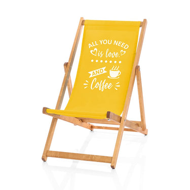 Coffee funny deckchair in yellow