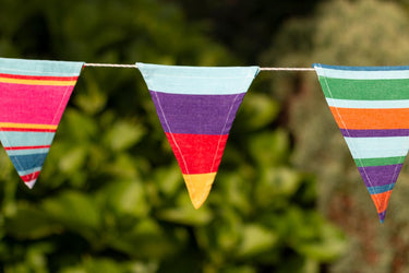 brightly coloured cotton canvas bunting 6 metre