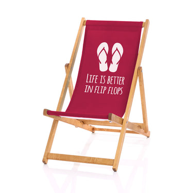 Life is better deckchair claret red