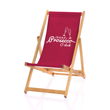 Prosecco design deckchair claret red