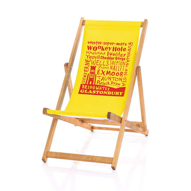 Lemon yellow deckchair Somerset placenames